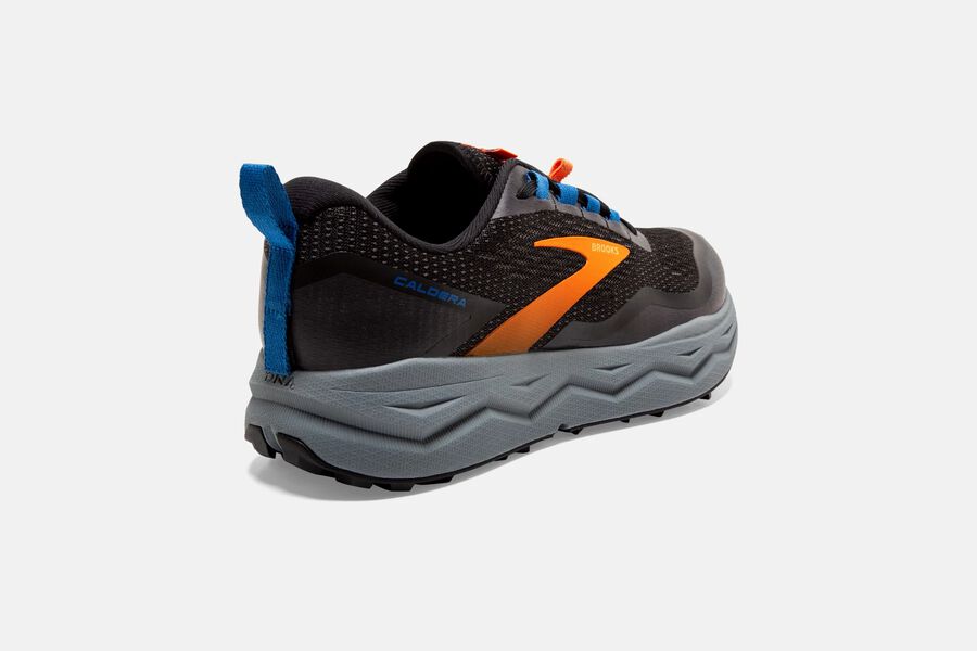 Brooks Caldera 5 Trail Running Shoes Mens - Black/Orange - HCSGI-1460